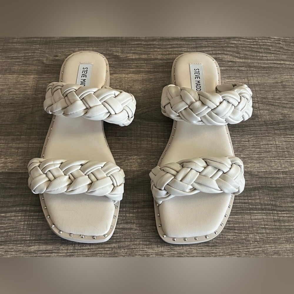 Steve Madden Women’s Spark Braided White Bone Color -Size 7.5M